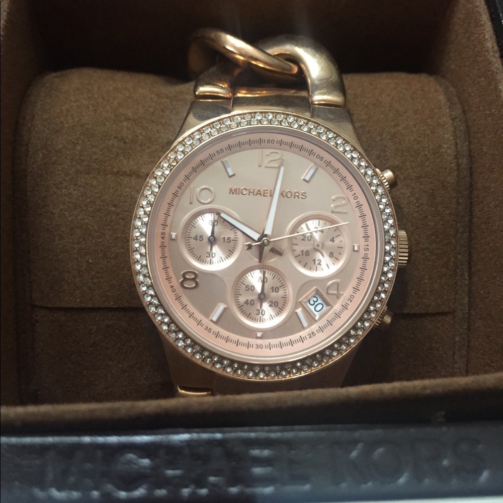 Michael Kors Rose Gold Chain Watch NIB